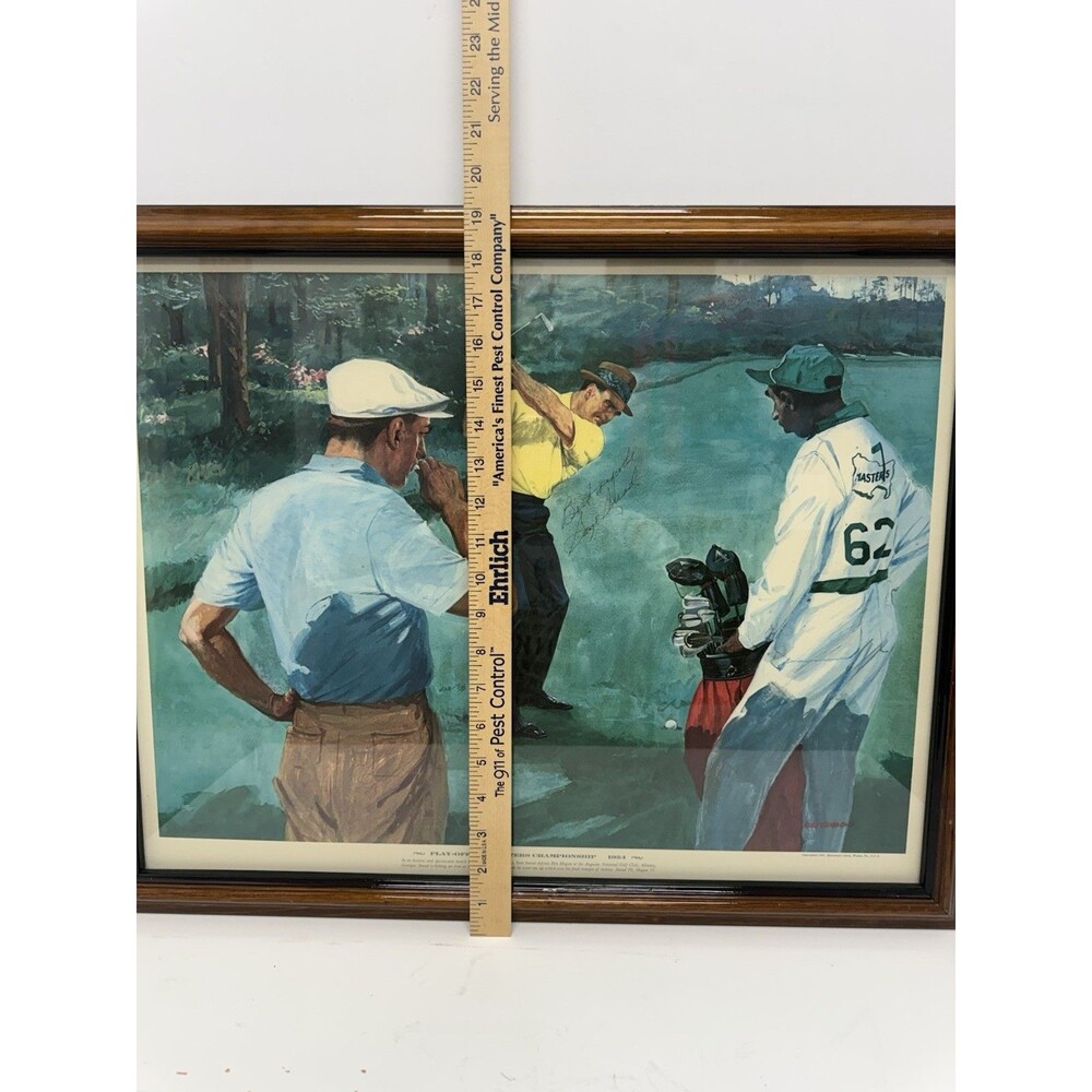 Sam Snead Signed Gustavson 1954 Masters Playoff Ben Hogan Golf Print Framed - Picture 10 of 11